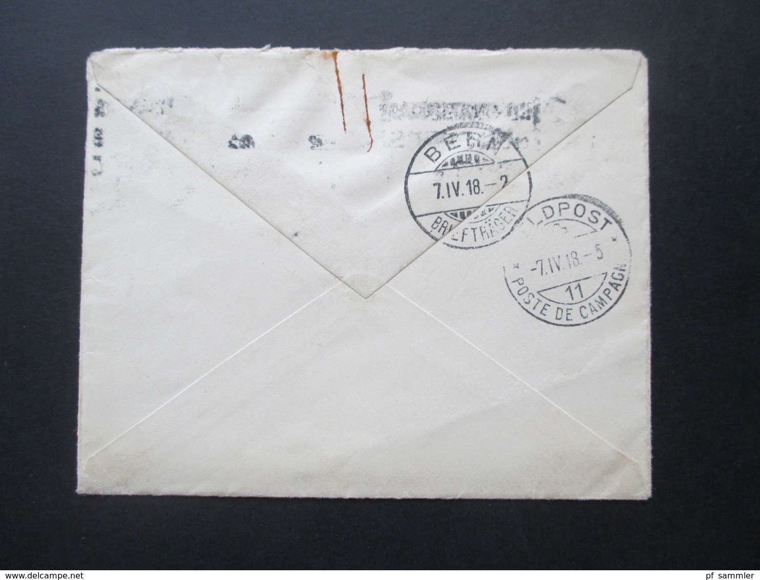 GB 1918 Beleg An Das POW Bureau In Bern Zensurbeleg Roter Ovaler Stempel War Office Postal Censor Und Schweiz Feldpost - Briefe U. Dokumente