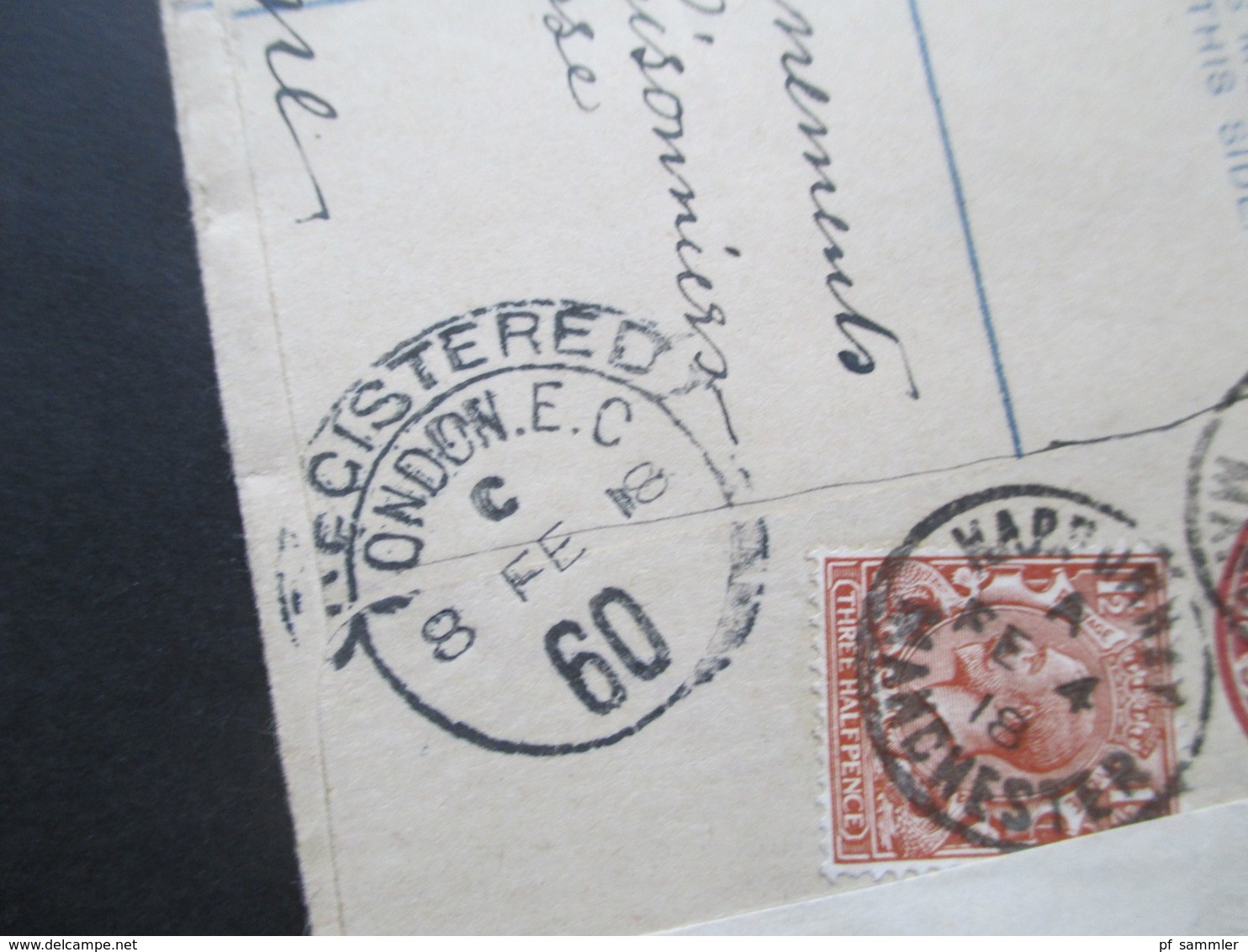 GB 1918 Registered Mit ZuF An Das POW Bureau In Bern Zensurbeleg Opened By Censor P.W. 90 Und Schweiz Feldpost - Covers & Documents