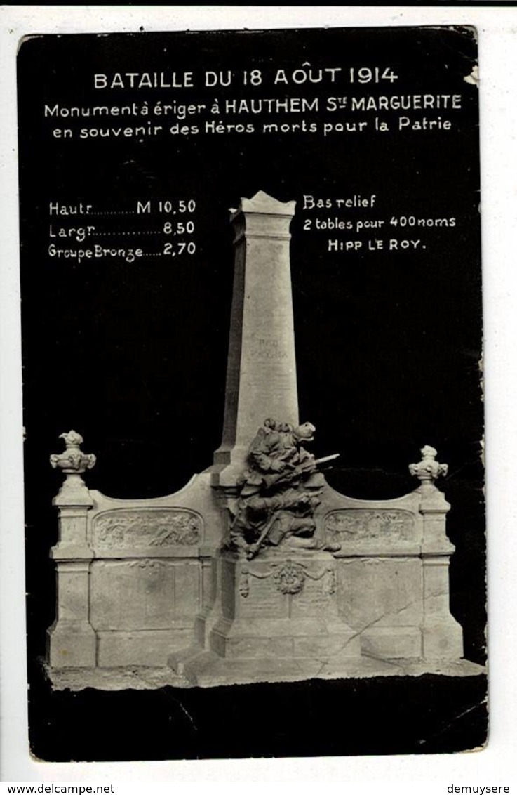 53164 - BATAILLE DU 18 AOUT 1914 - MONUMENT A ERIGER A HAUTHEM ST MARGUERITE EN SOUVENIR DES HEROS MORTE POUR LA PATRIE - Tienen