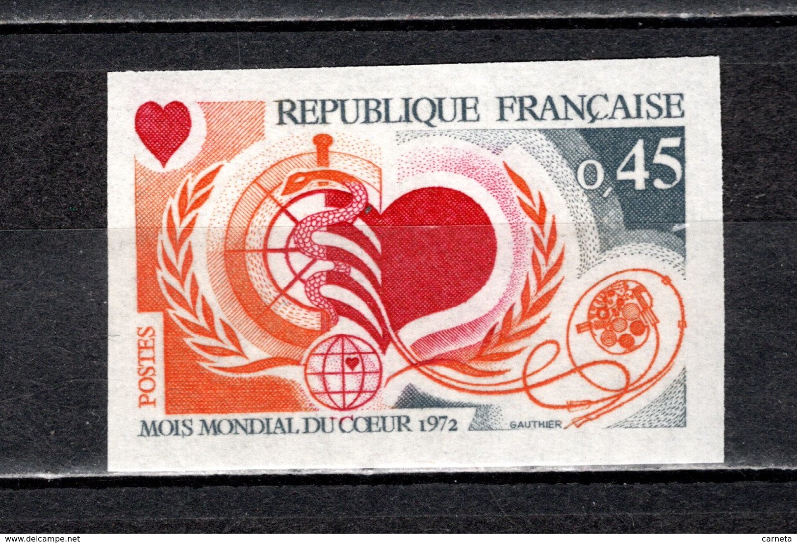 FRANCE  N° 1711a  NON DENTELE NEUF SANS CHARNIERE  COTE 20.00€  MOIS DU COEUR - Non Classés