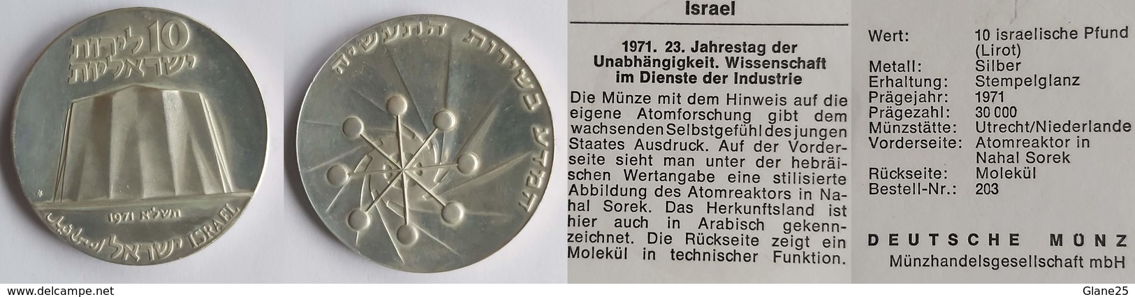 Israel 10 lirot, 5730 (1971) Independence - Israël