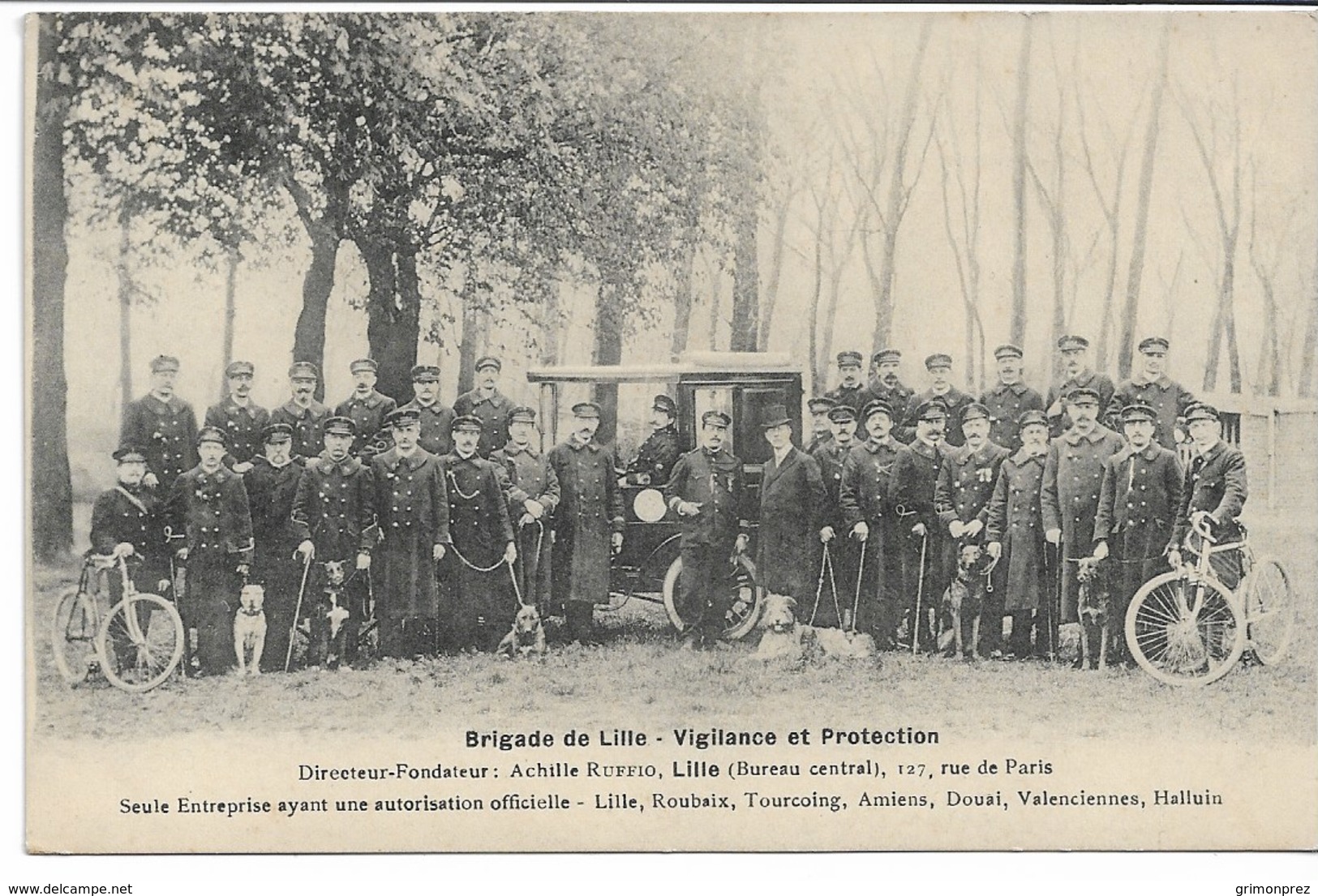 CPA NORD 59 LILLE  Brigade De Lille Vigilance Et Protection  -Chiens Policiers - Bureau Central  127 Rue De Paris - Lille