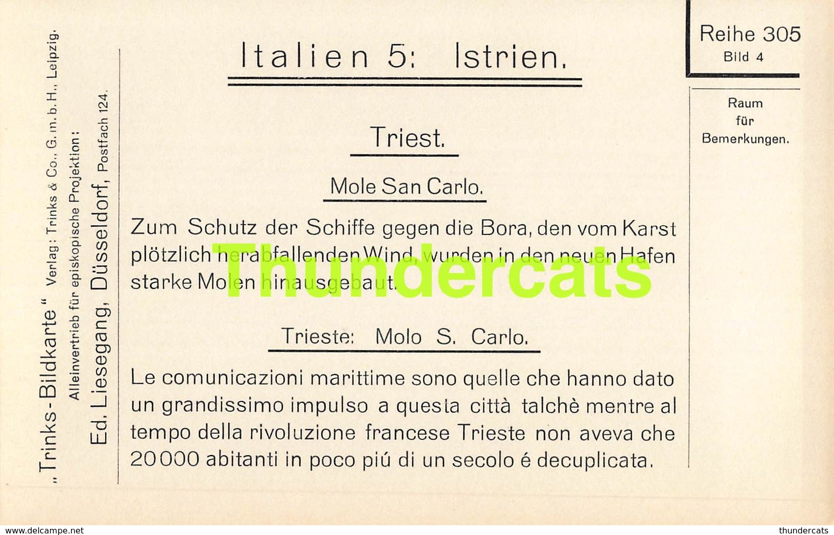 CPA CARTE DE PHOTO ITALY ITALIA ISTRIEN TRIEST TRIESTE MOLO SAN CARLO - Trieste