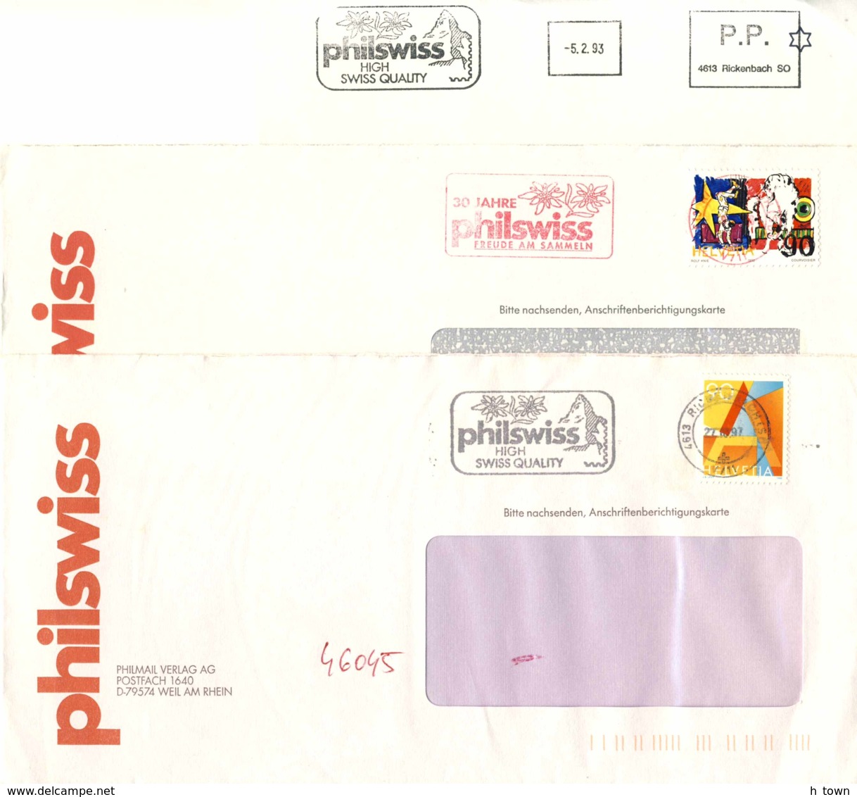 5240  Edelweiss: Trois Flammes (1x "PP"!) De La Suisse -  3 Slogan Cancels From Switzerland. Stella Alpina - Sonstige & Ohne Zuordnung