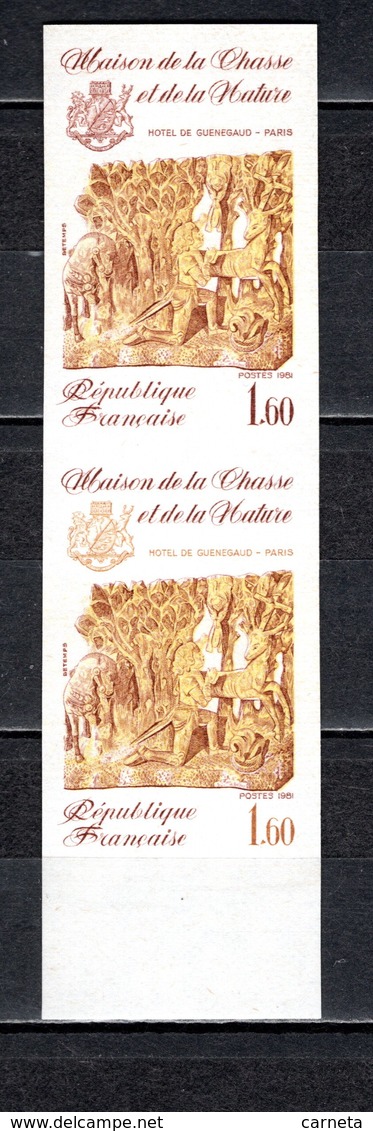 FRANCE  N° 2171  NON DENTELE PAIRE ESSAI DE COULEUR   NEUF SANS CHARNIERE  COTE 60.00€ MAISON DE LA NATURE - Non Classés