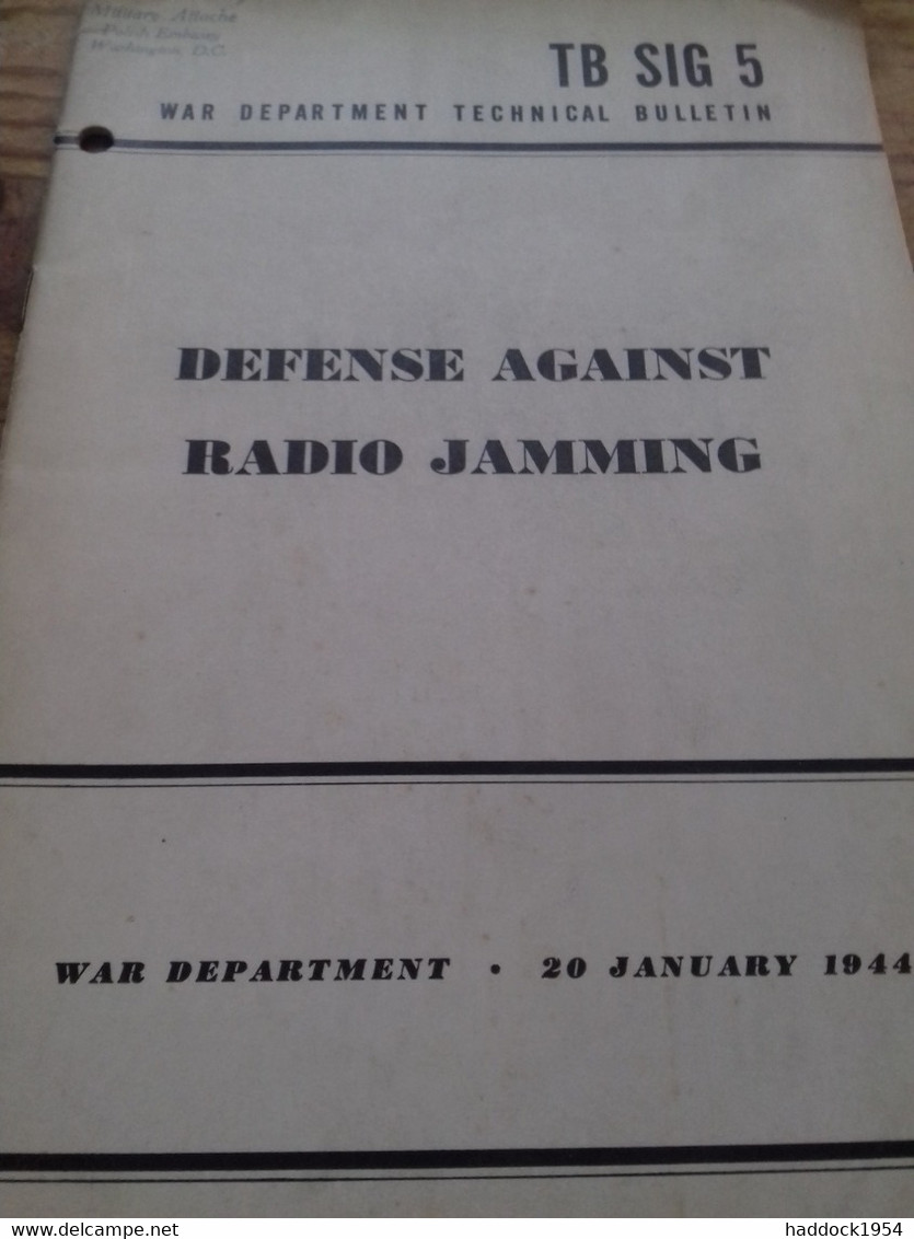 Defense Against Radio Jamming The Sig 5 1944 - War 1939-45