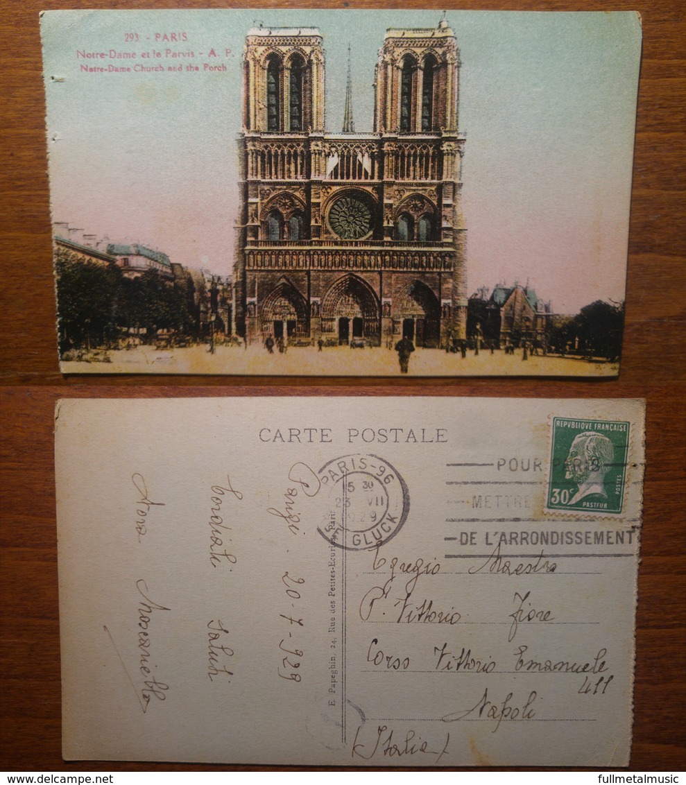 Paris Parigi Notre Dame Et La Parvis - 293 Viaggiata 1929 Anni '20 Francia France (A) - Notre Dame De Paris