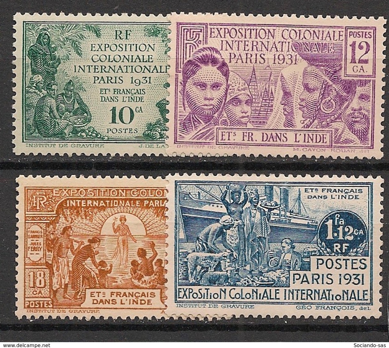 Inde - 1931 - N°Yv. 105 à 108 - Exposition Coloniale - Série Complète - Neuf Luxe ** / MNH / Postfrisch - Unused Stamps