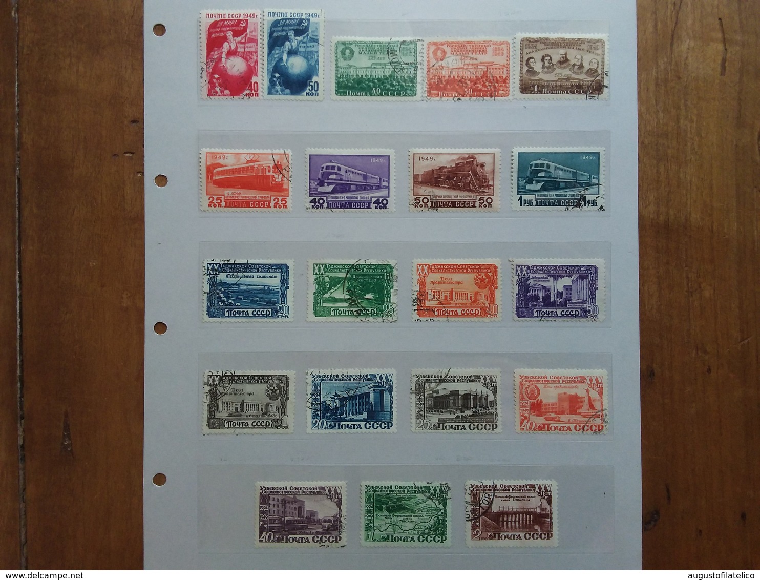 RUSSIA 1949/50 - 5 Serie Complete Timbrate + Spese Postali - Usati