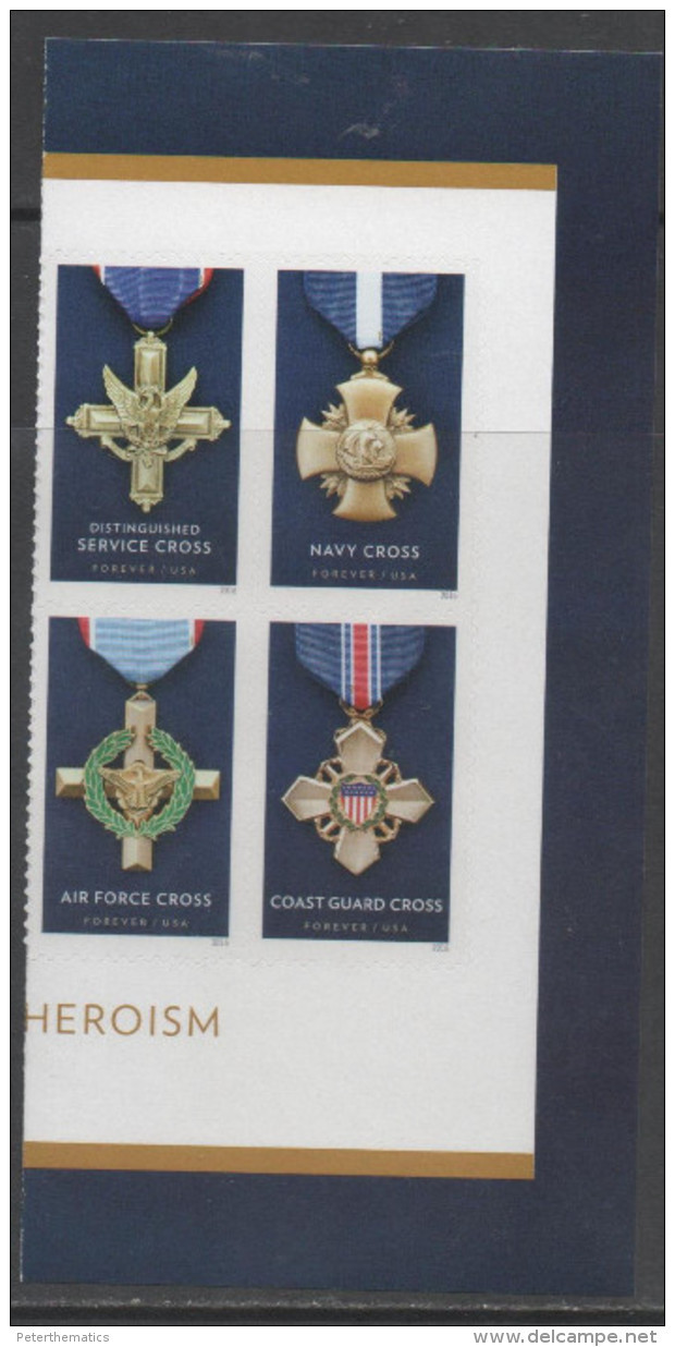 USA, 2016, MNH, MILITARY MEDALS, AIR FORCE CROSS, NAVY CROSS, 4v - Militaria