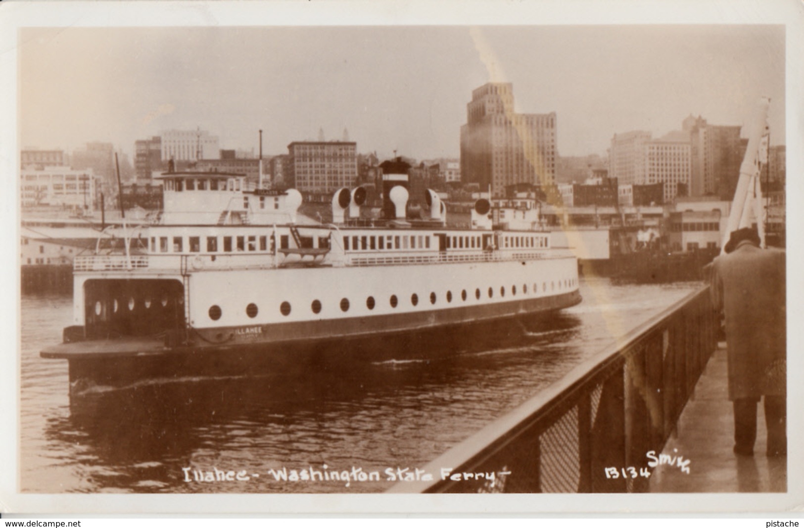 Real Photo Véritable 1955 - B&W - MV Illahee Washington Ferry Boat - Very Good Condition - 2 Scans - Piroscafi