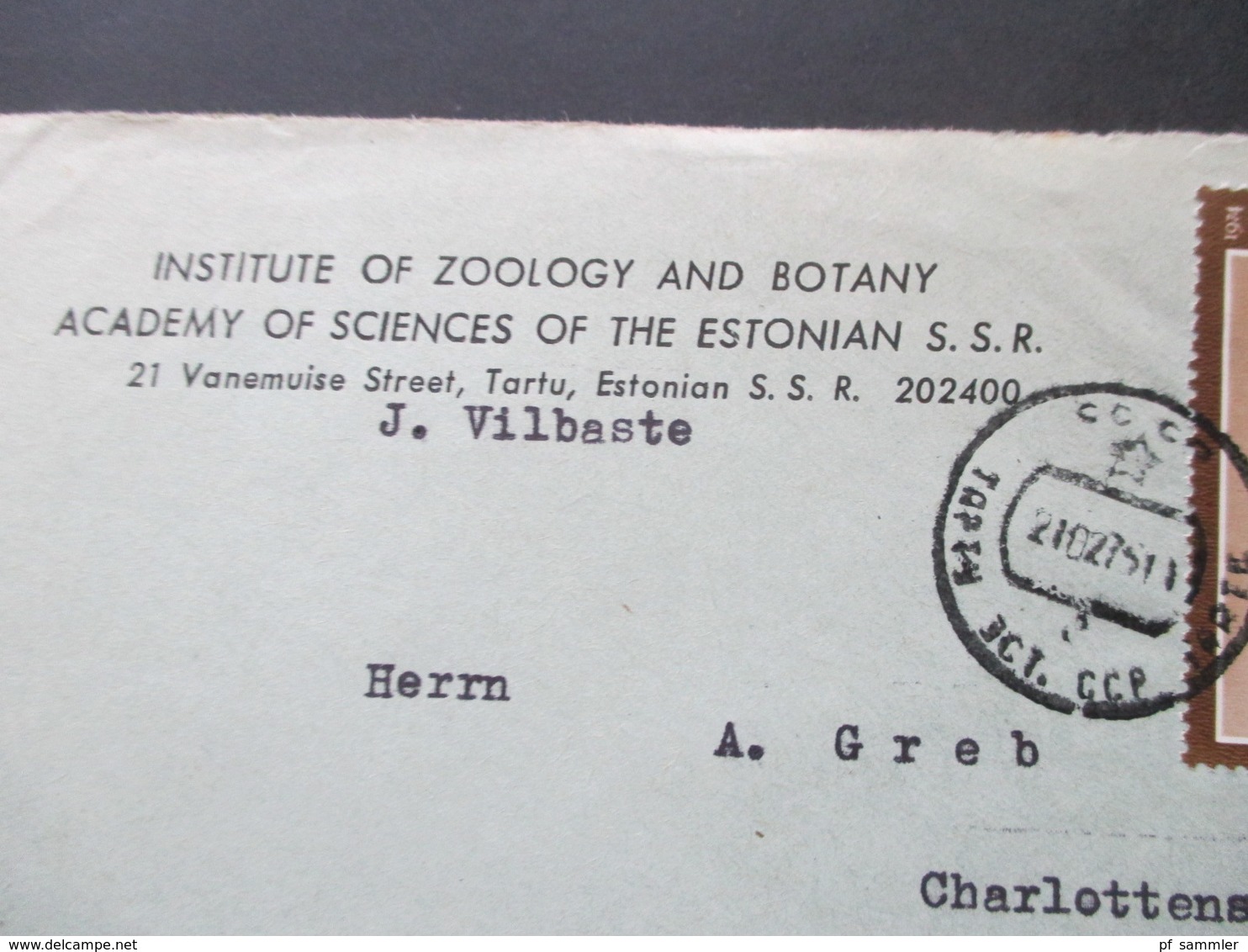 Motiv Flugzeug / Flugboot Von Dmitrij Grigorowitsch 1914 Michel Nr.4319 UDSSR Institute Of Zoology Of The Estonian S.S.R - Vliegtuigen