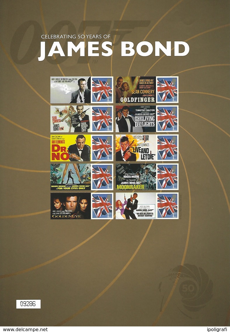 Gran Bretagna, 2012 CS17 50° Ann. Di James Bond, Smiler, Con Custodia, Perfetto - Francobolli Personalizzati