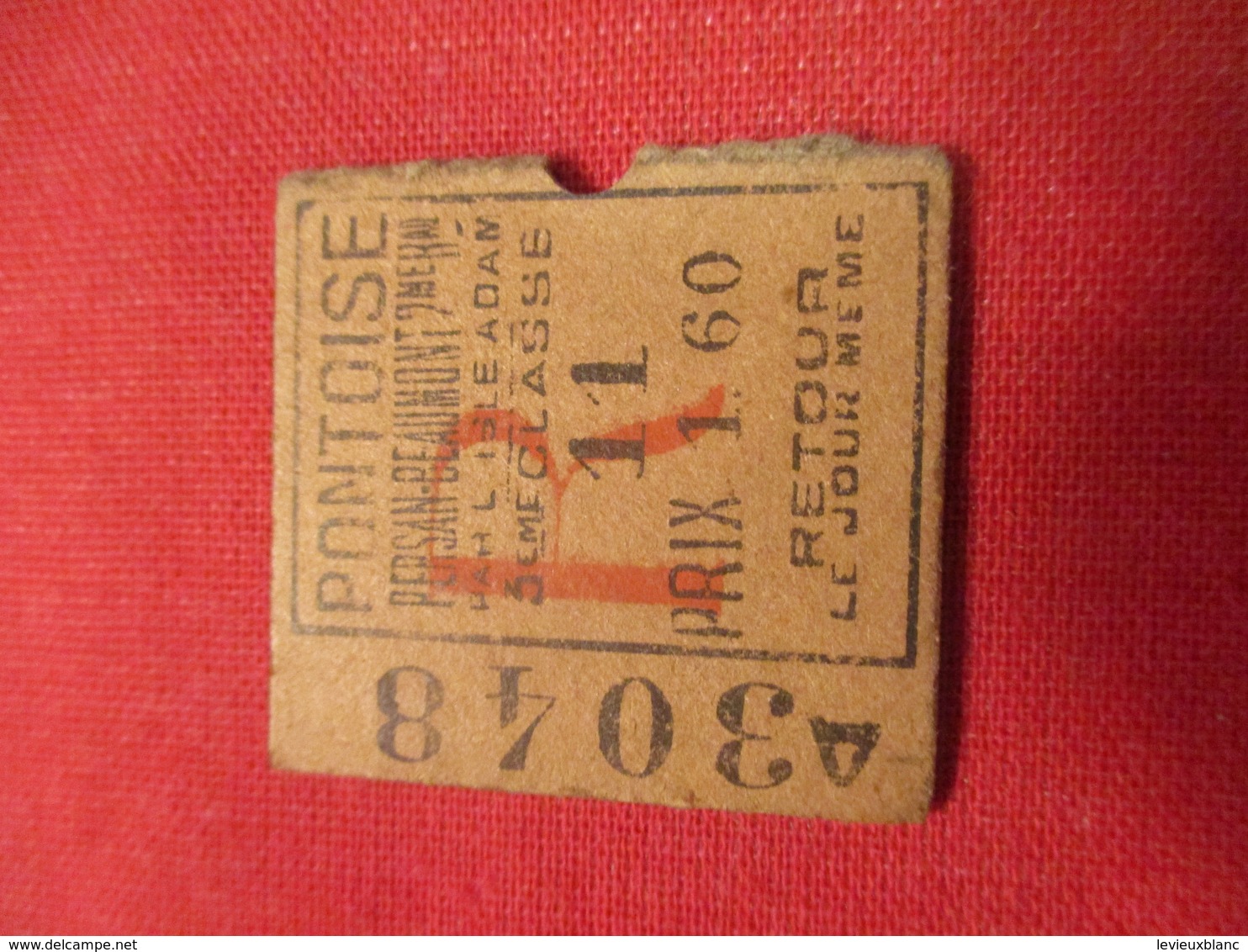 Ticket Ancien Usagé/PONTOISE Persan Beaumont / 3éme Classe/RETOUR/Le Jour Même//Prix 1,60/ Vers 1900-1930  TCK74 - Europe