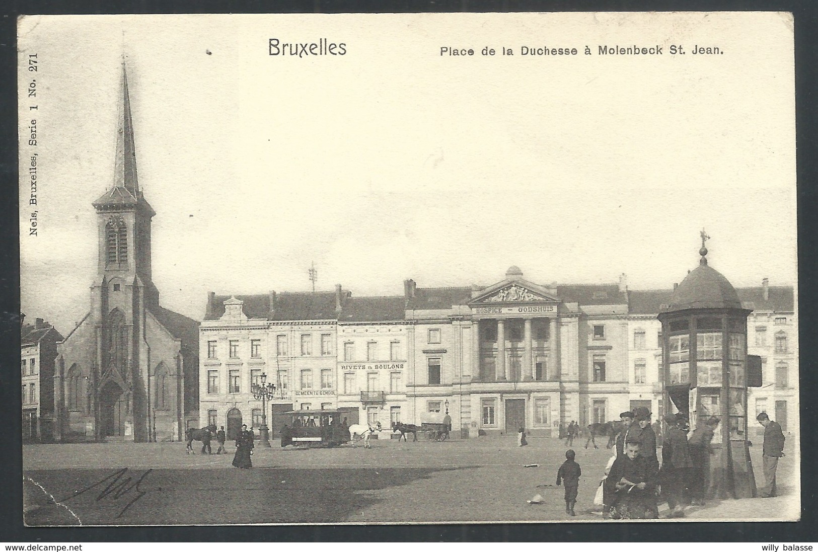 +++ CPA - BRUSSEL - BRUXELLES - MOLENBEEK ST JEAN - MOLENBECK - Place De La Duchesse - Nels - TRAM Cheval // - Molenbeek-St-Jean - St-Jans-Molenbeek