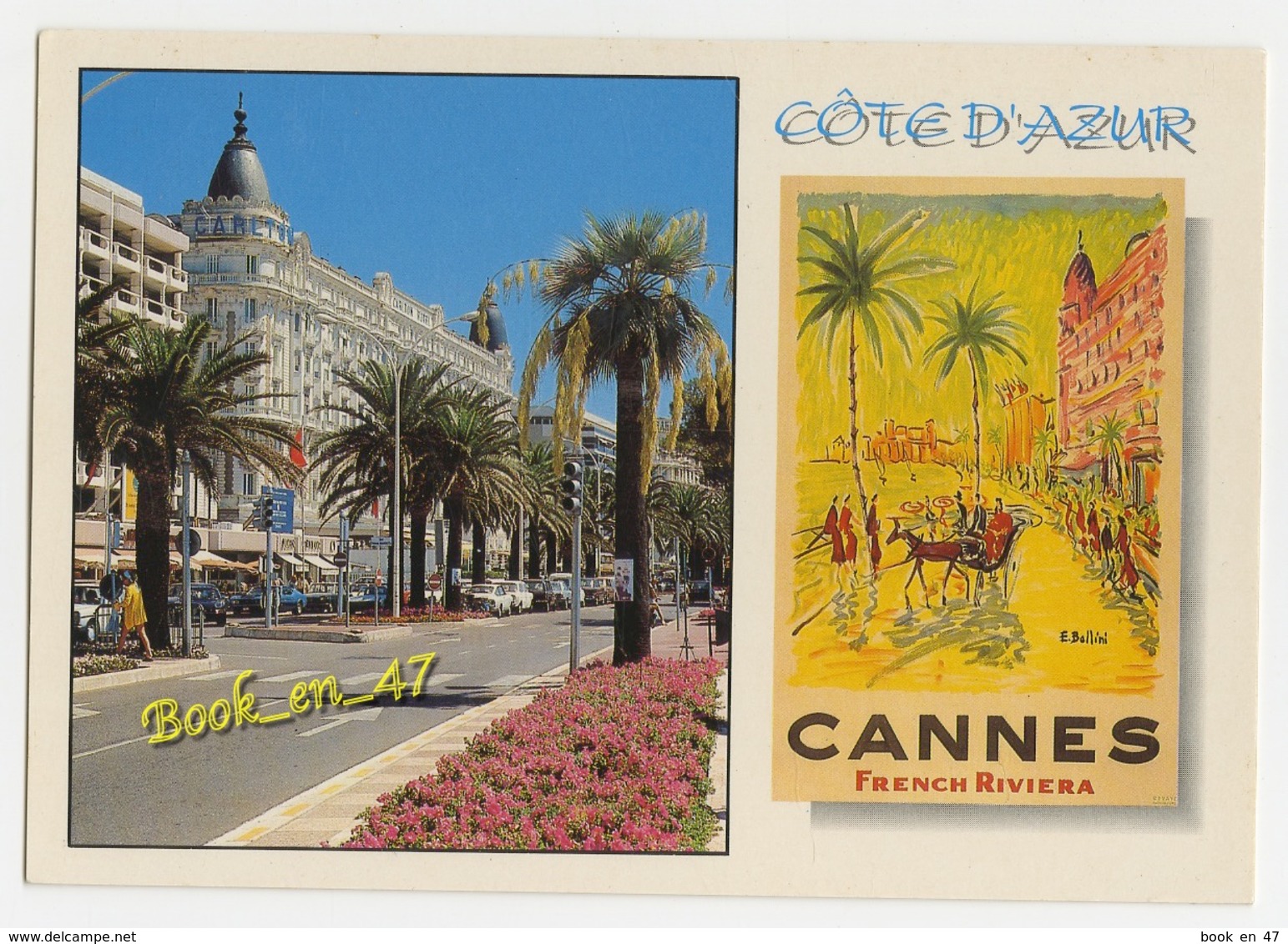 {38301} 06 Alpes Maritimes Cannes , Multivues ; Le Carlton Et Affiche Ancienne - Cannes