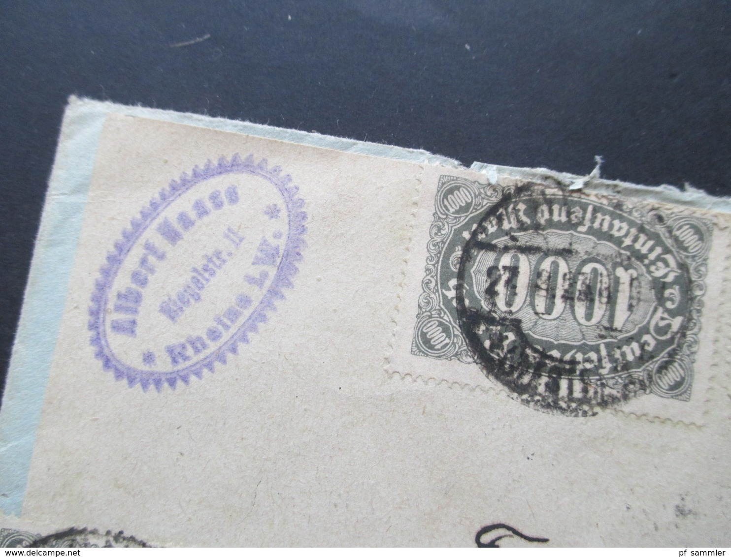 Infla 1923 Queroffset Nr. 252 (18) MiF Mit Nr. 268 Und 270 Massenfranktur Insgesamt 26 Marken!! Rheine - München - Lettres & Documents