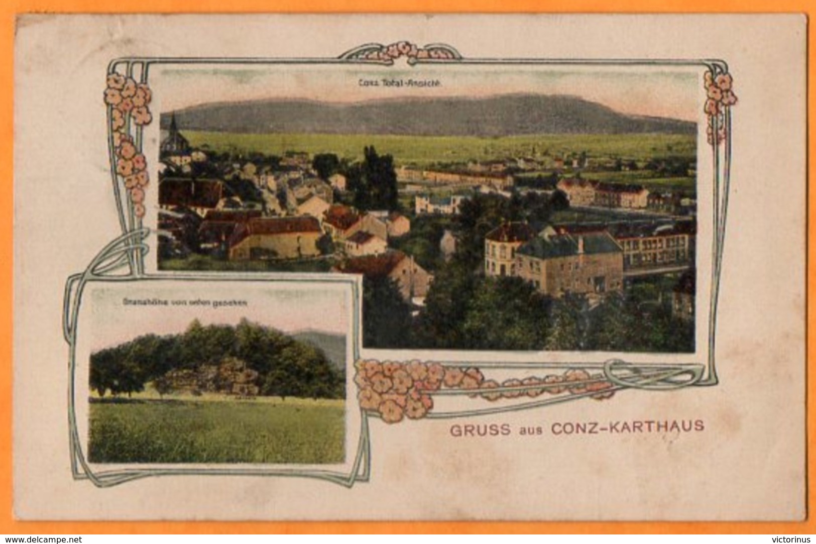 KONZ-KARTHAUS  -  GRUSS Aus CONZ-KARTHAUS  -   CONZ TOTAL-ANSICHT  -  Novembre 1907 - Konz