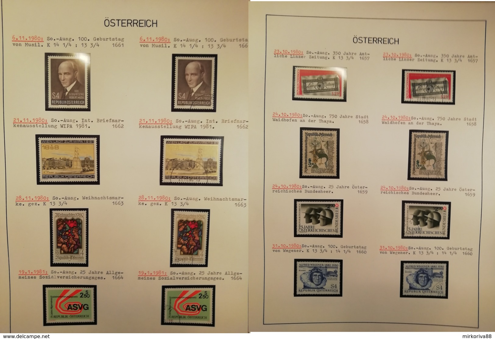 AUSTRIA - Collezione in album da annata 1969 a 1981