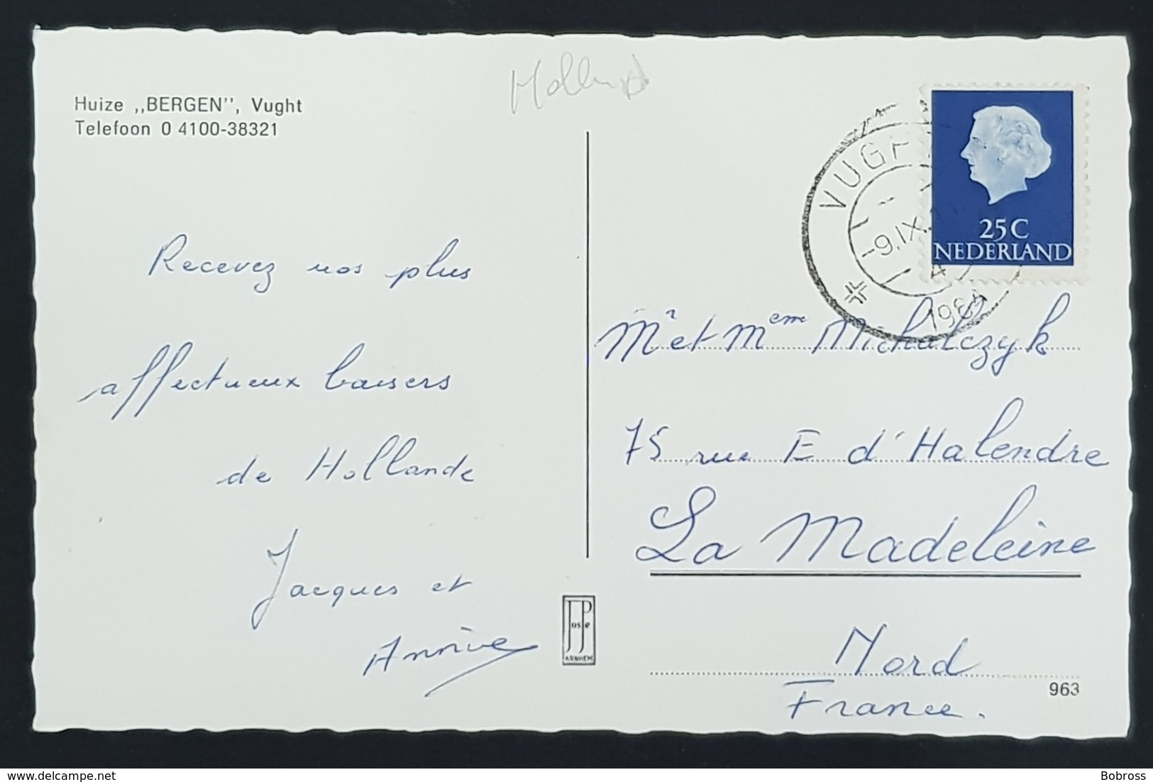 1954 PC Huize Bergen, Vught To Paris France, Holland, Netherland, Nederland - Vught