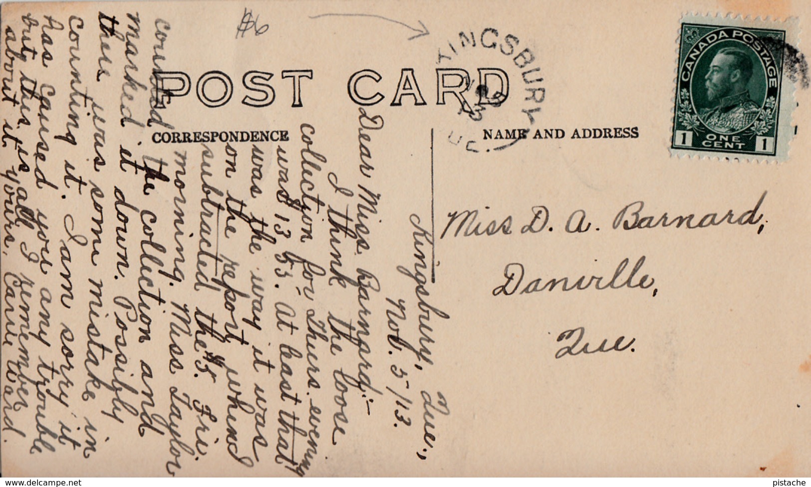 Real Photo Véritable 1913 - Ashton Bank - Card Sent From Kingsbury Québec To Danville - Stamp & Postmark - 2 Scans - Dogs