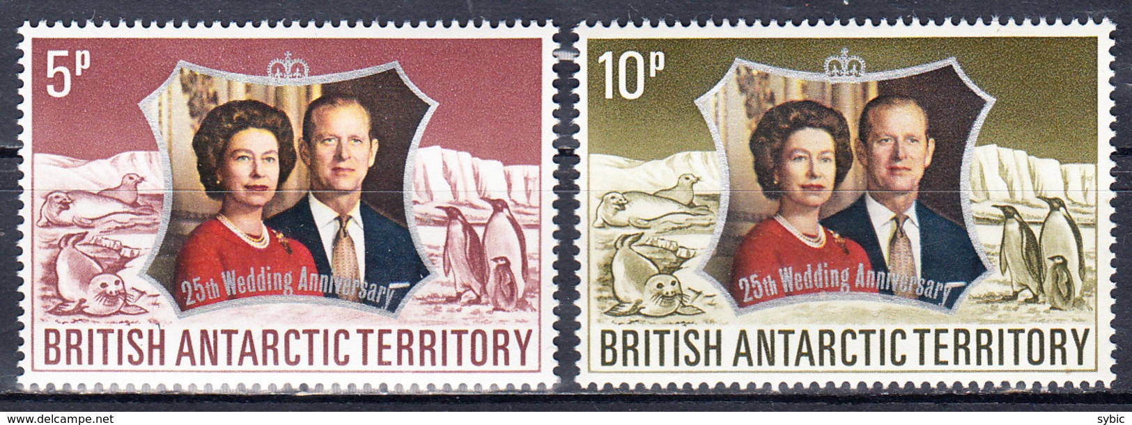 TERRITOIRE ANTARCTIQUE BRITANNIQUE - 1972 - Silver Wedding  -  Yvert 43/44 - Neufs ** (L514-6) - Neufs