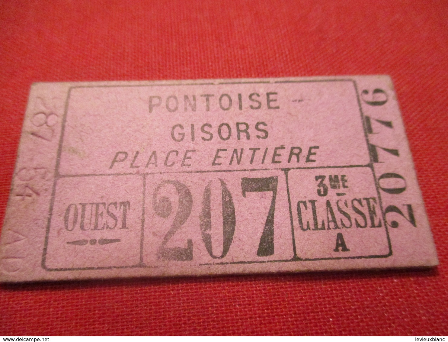 Ticket Ancien Usagé/PONTOISE GISORS/3éme Classe A/PLace Entière/OUEST/ Vers 1920-1950  TCK81 - Europe