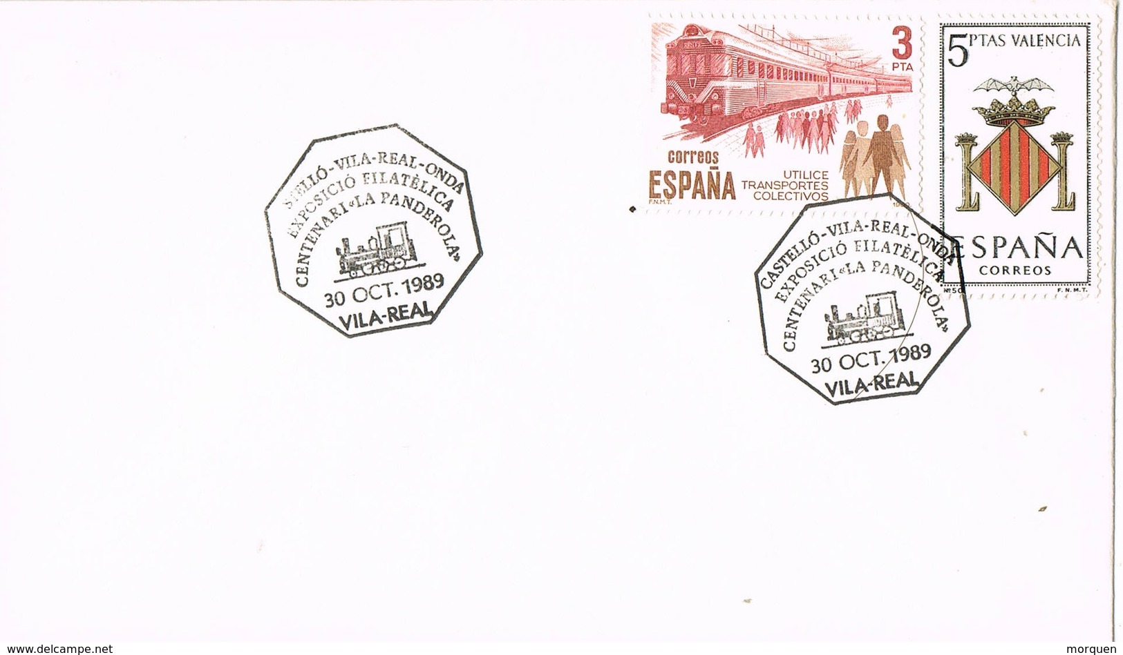 35862. Carta VILLAREAL, VILA-REAL (Castellon) 1989. Ferrocarril, Tren. Centenario LA PANDEROLA - Cartas & Documentos