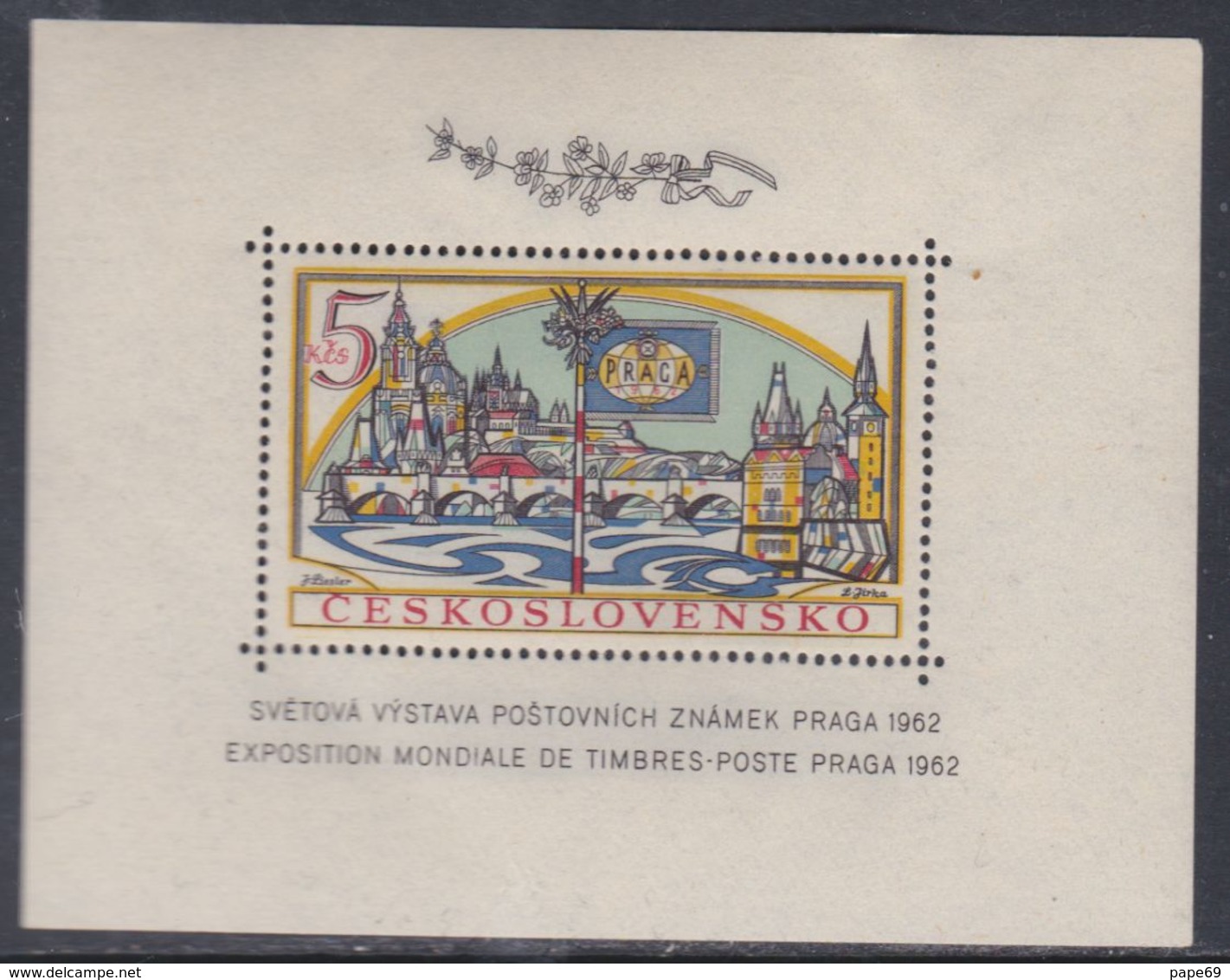 Tchécoslovaquie BF N° 21 XX "Pragua 1962", Expo. Phila Internationale,  Le Bloc Dentelé, Sans Charnière, TB - Blocs-feuillets
