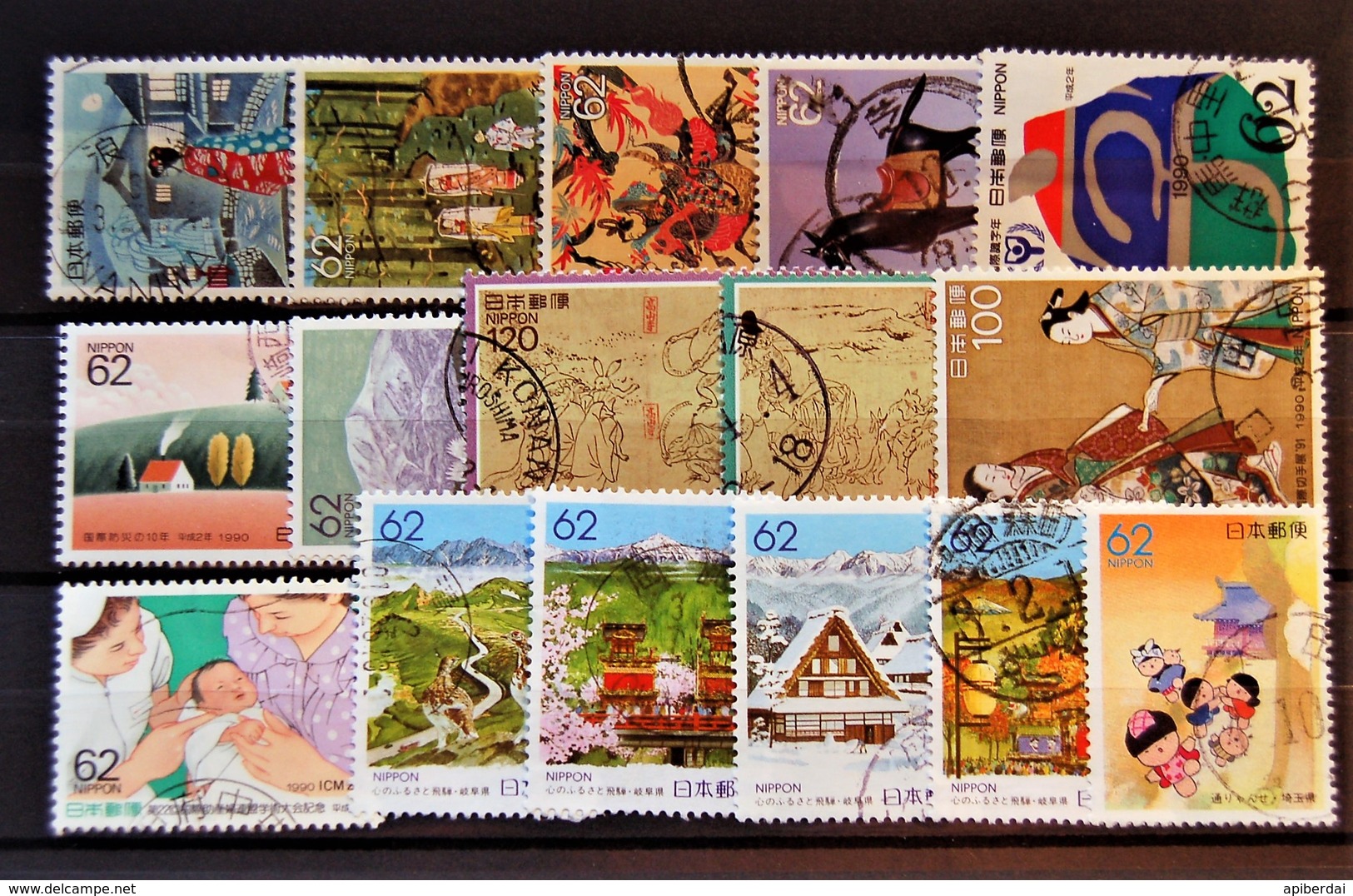 Japon Japan - 16 Stamps From 1990 Used - Gebruikt