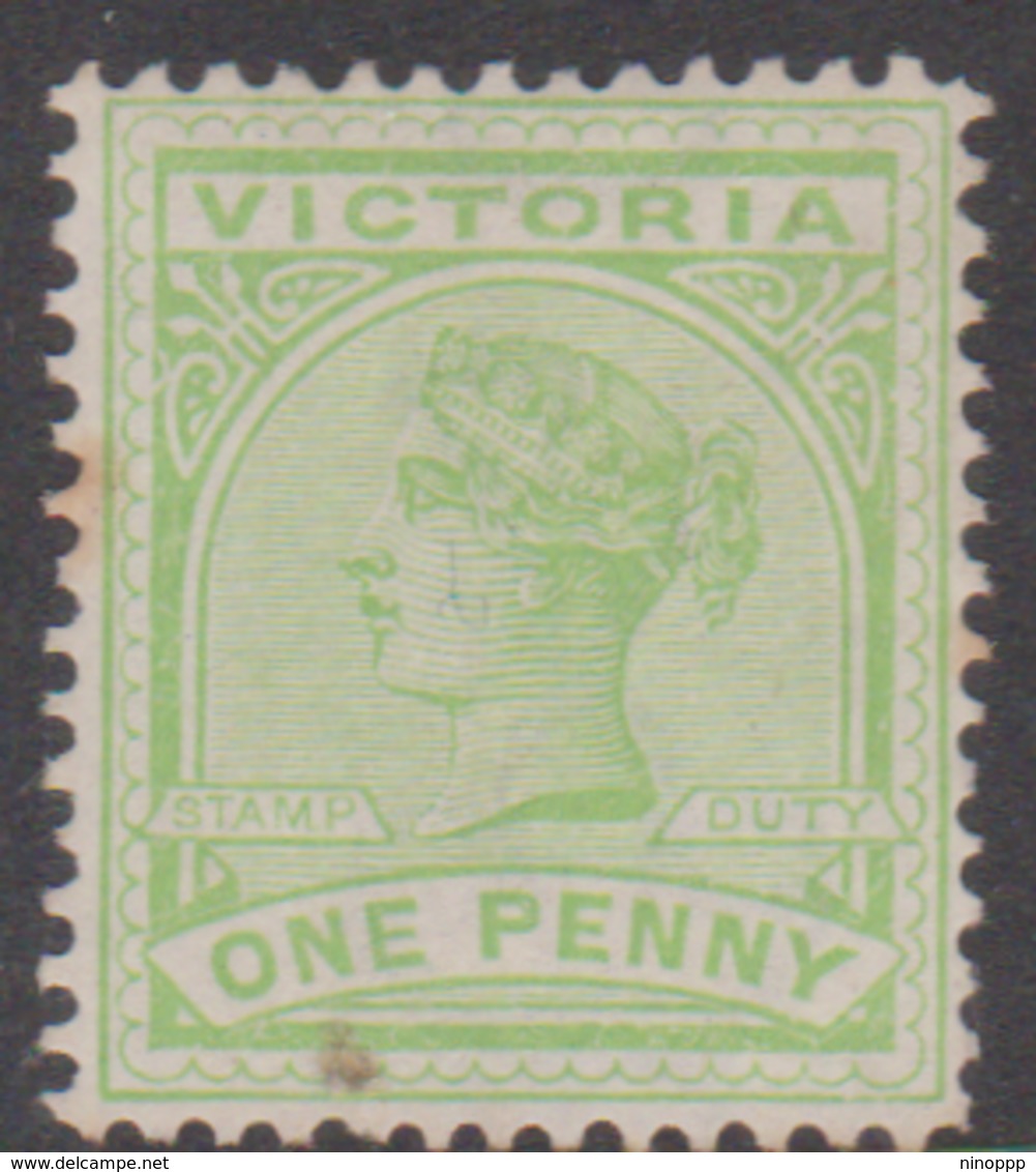 Australia-Victoria SG 285 1886-96 One Penny Green, Mint No Gum,toned Perf - Mint Stamps