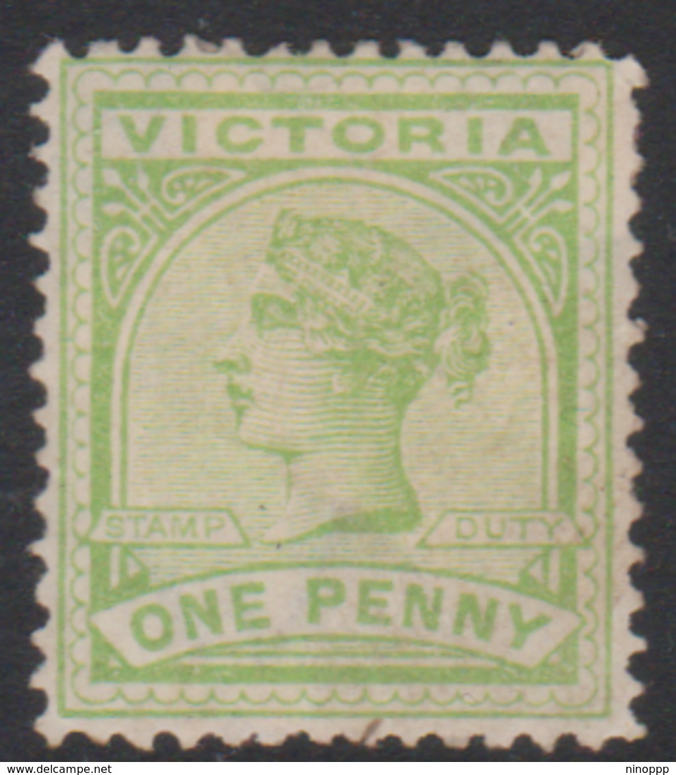 Australia-Victoria SG 285a 1887 One Penny Light Green, Mint Hinged - Mint Stamps