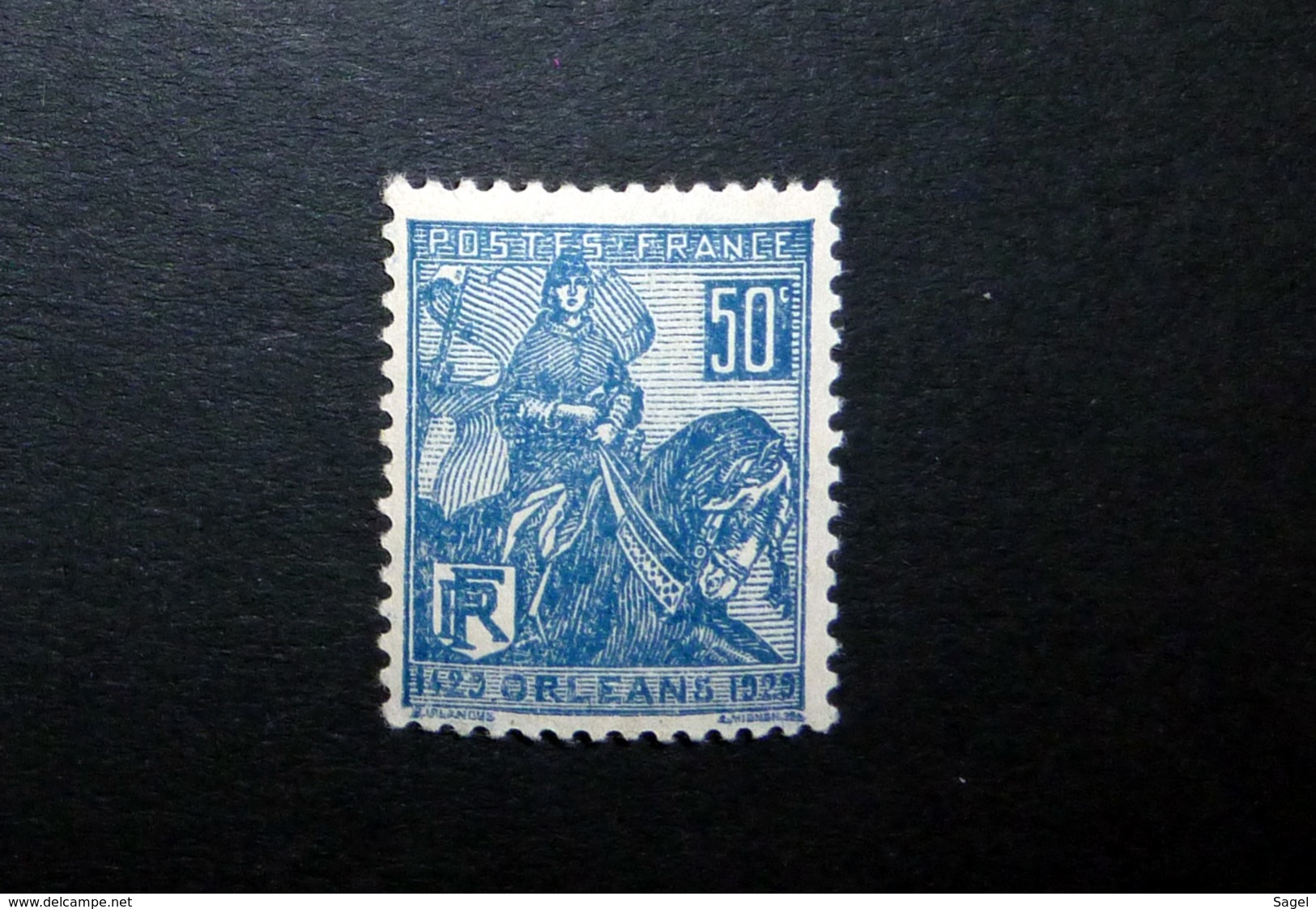 FRANCE 1929 N°257I ** (JEANNE D'ARC. LIBÉRATION D'ORLÉANS. 50C BLEU. TYPE I) - Neufs