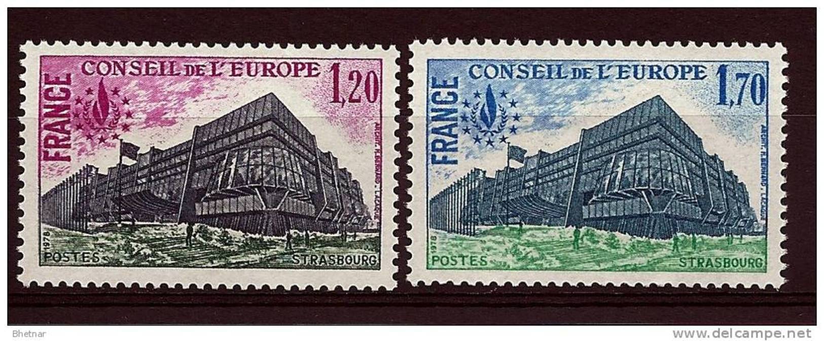 FR Service YT 58 & 59 " Conseil De L'Europe " 1978 Neuf** - Mint/Hinged