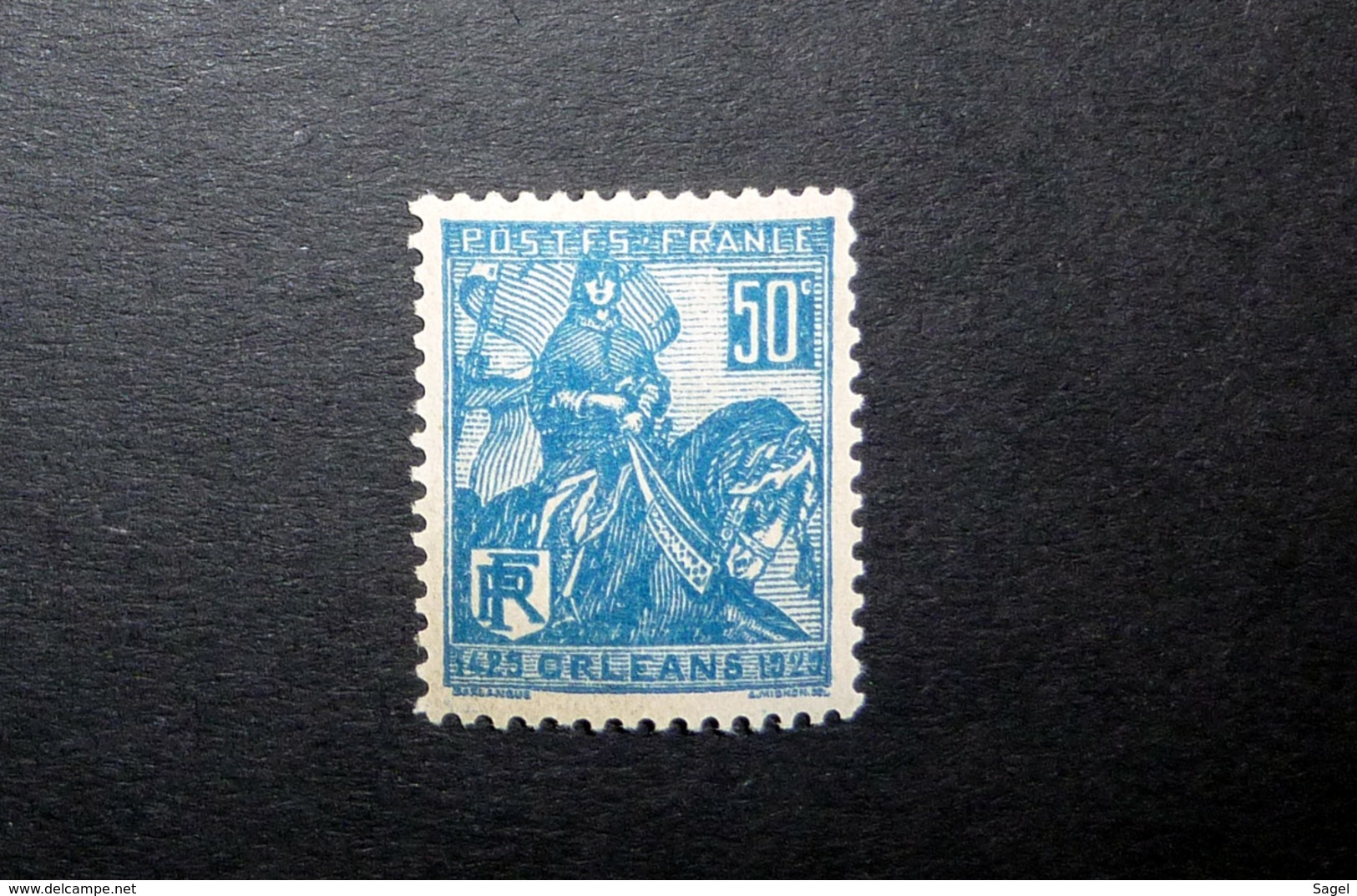 FRANCE 1929 N°257I ** (JEANNE D'ARC. LIBÉRATION D'ORLÉANS. 50C BLEU. TYPE I) - Neufs