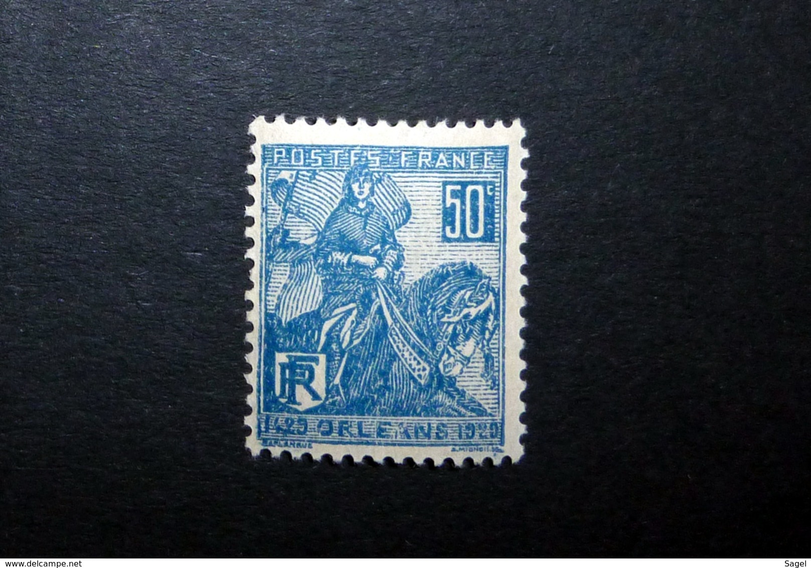 FRANCE 1929 N°257I * (JEANNE D'ARC. LIBÉRATION D'ORLÉANS. 50C BLEU. TYPE I) - Neufs