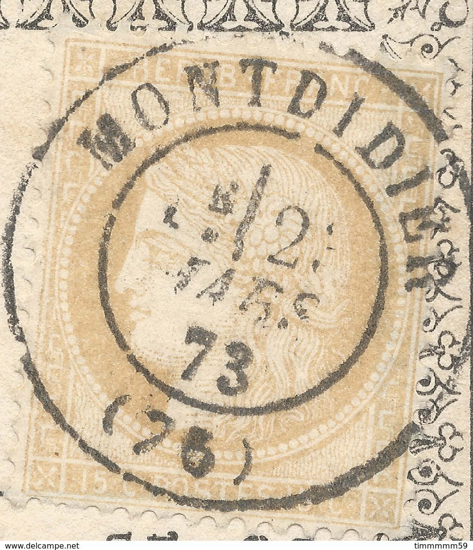 LT4941  N°59/carte Postale, Oblit Cachet à Date De Montdidier, Somme (76) Pour Paris (60) Cachet à Date Des Ambulants Du - 1871-1875 Cérès
