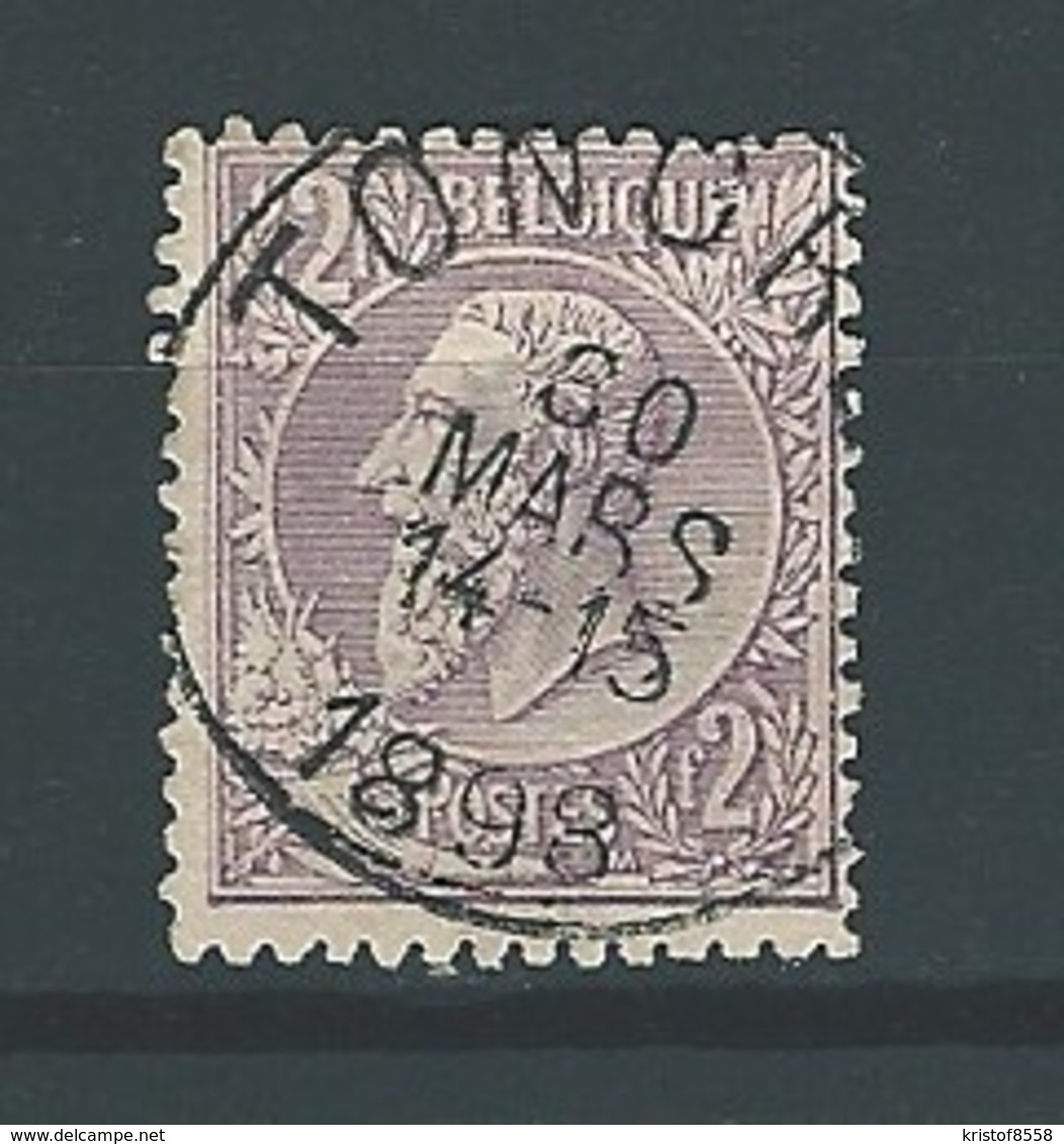 [52_0001] Zegel 52 Met Cirkelstempel Tongres Scan Voor- En Achterzijde - 1884-1891 Léopold II