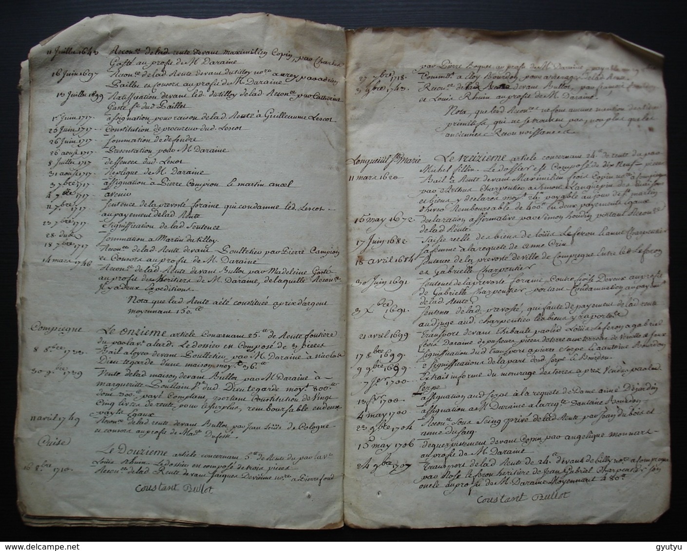 1765 Ferme de Mermont Crépy en Valois Oise Inventaire: titres Acquis par Bérenger de Duffossé, depuis 1485 16 pages