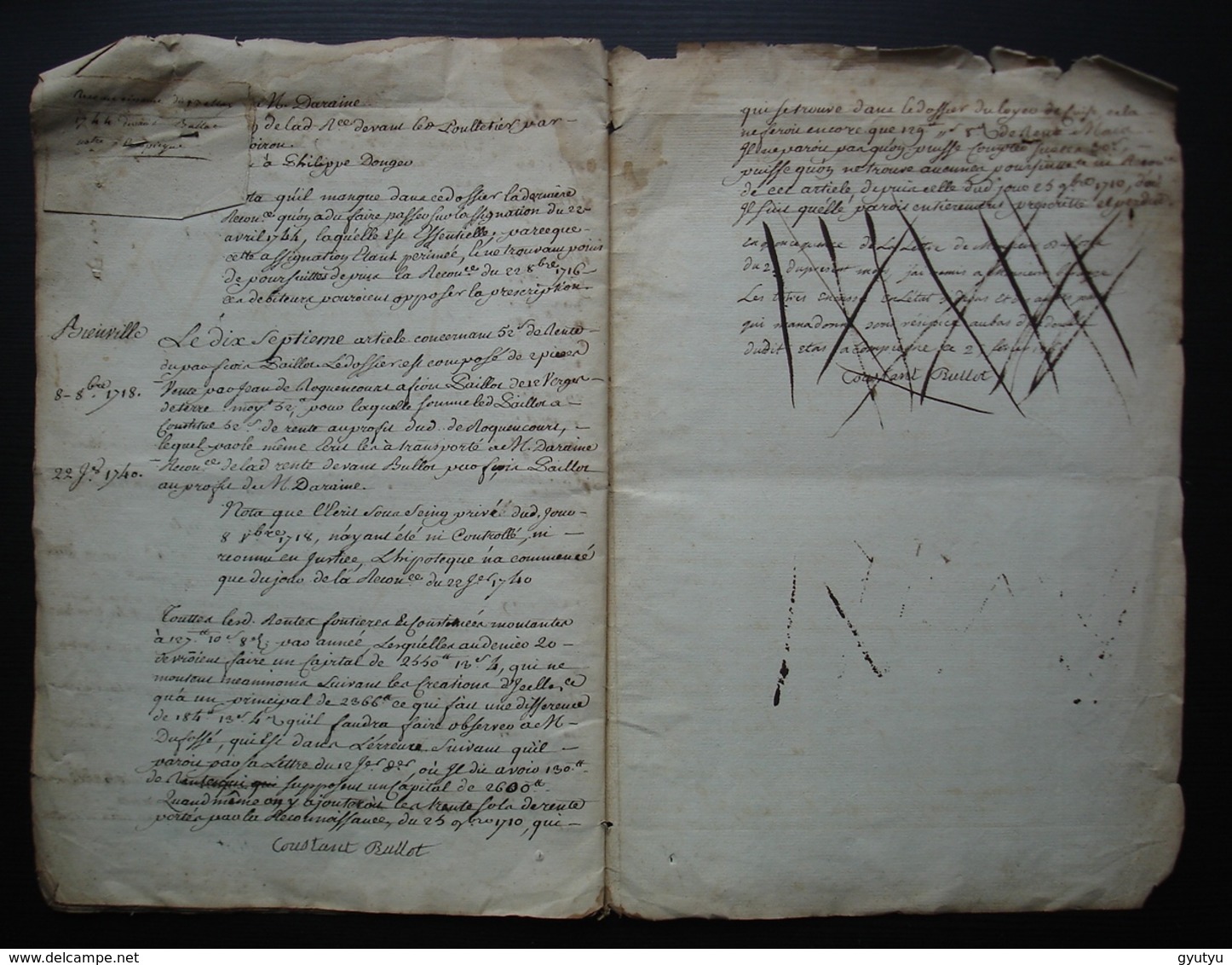 1765 Ferme de Mermont Crépy en Valois Oise Inventaire: titres Acquis par Bérenger de Duffossé, depuis 1485 16 pages