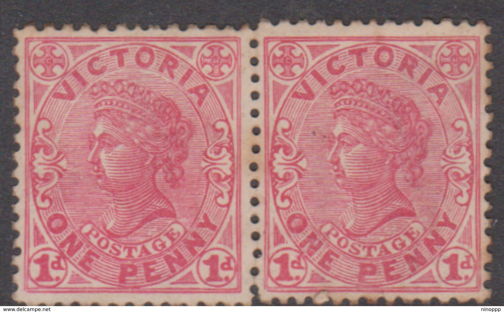 Australia-Victoria SG 400 1905-13 One Penny Rose, Mint Pair - Mint Stamps