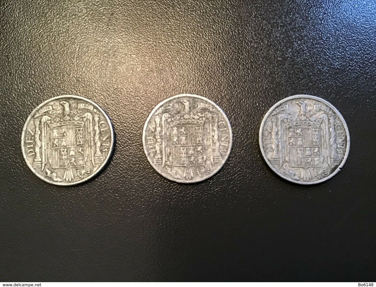 SPAGNA  ESPANA - 1940 , 1941 E 1945  - 3 Monete 10 CENTS - 10 Céntimos