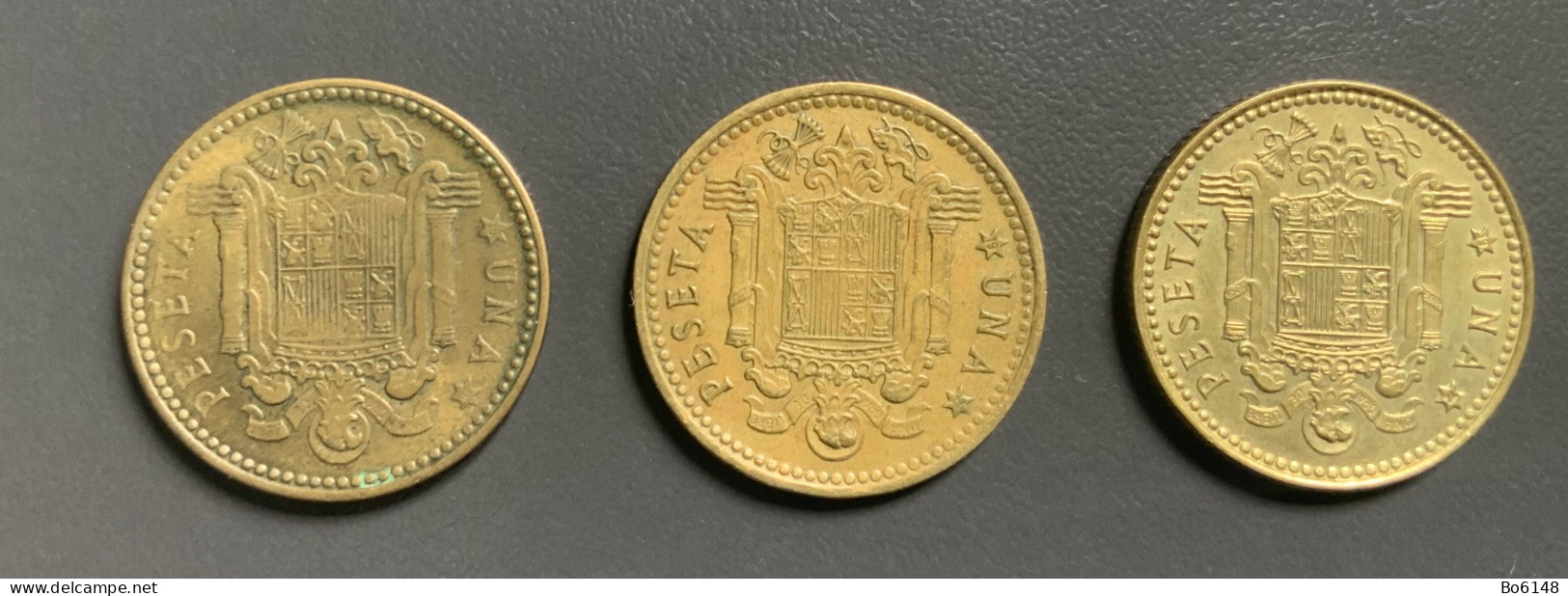 SPAGNA  ESPANA - 1947 E 1966 - 3 Monete 1 PESETA Francisco Franco - 1 Peseta