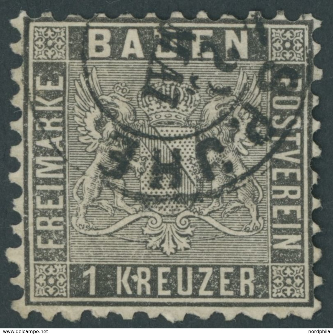 BADEN 13a O, 1862, 1 Kr. Schwarz, Pracht, Mi. 130.- - Sonstige & Ohne Zuordnung