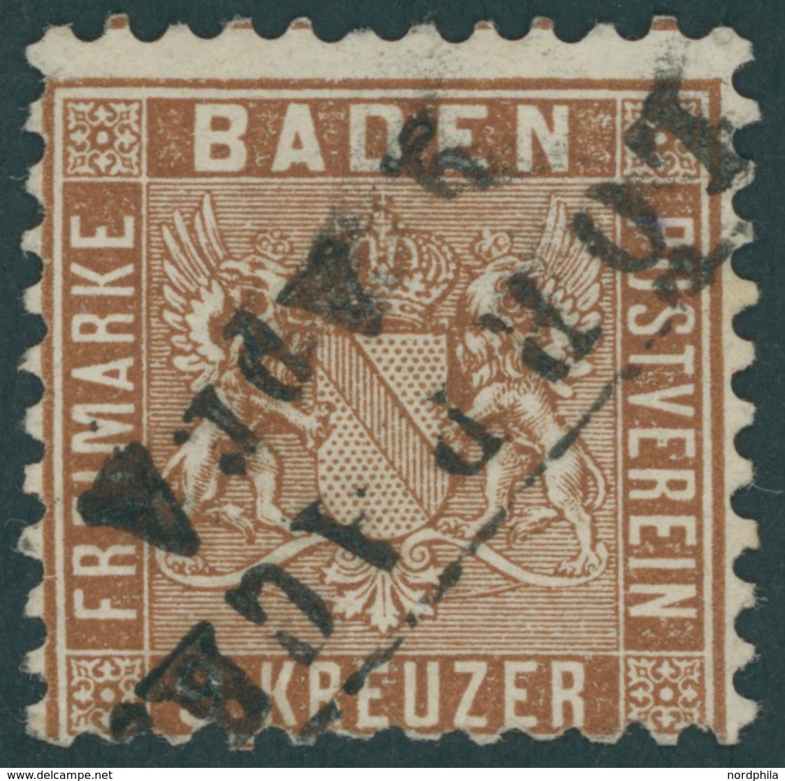 BADEN 15c O, 1862, 9 Kr. Lebhaftbraun, Feinst, Gepr. Brettl, Mi. 350.- - Sonstige & Ohne Zuordnung