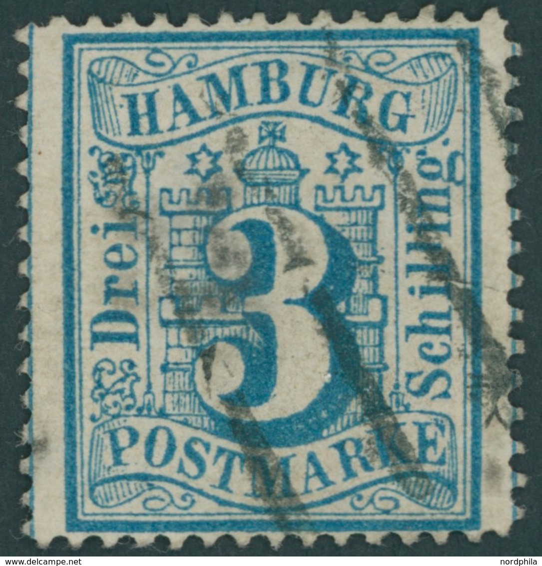 HAMBURG 15b O, 1864, 3 S. Preußischblau, Pracht, Gepr. Bühler, Mi. 140.- - Hamburg