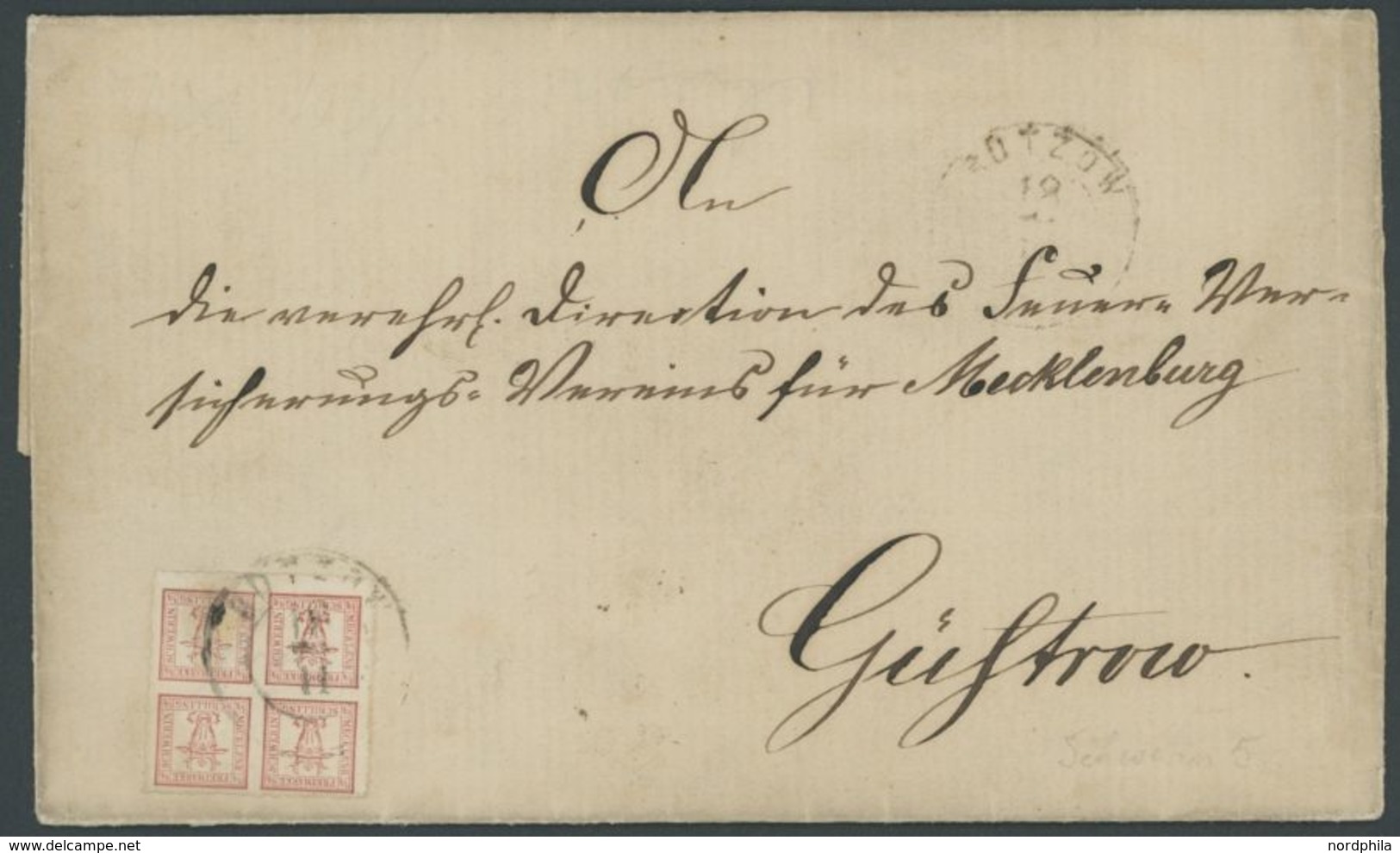 MECKLENBURG SCHWERIN 5b BRIEF, 1867, 4/4 S. Lebhaftbräunlichrot Mit K2 BUTZOW Auf Brief Nach Güstrow, Feinst - Mecklenburg-Schwerin