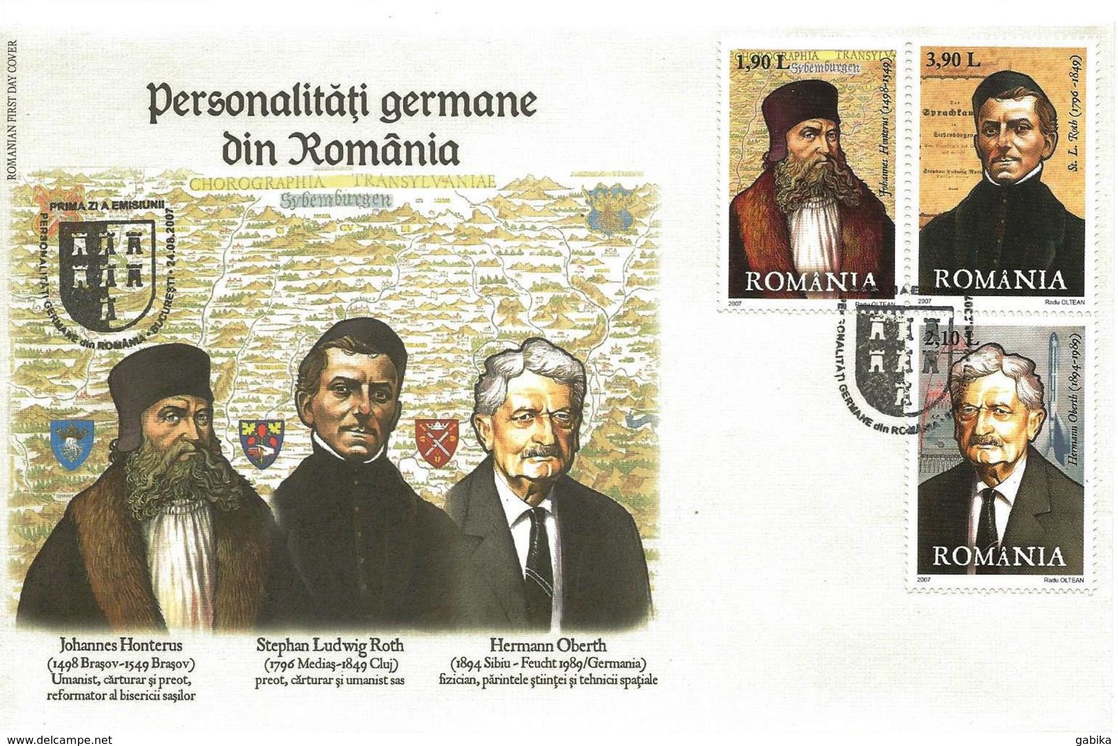 Romania 2007, FDC, German Personalities - Storia Postale