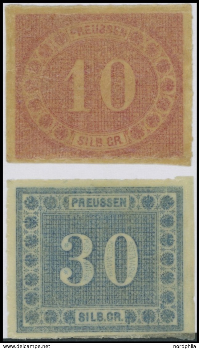 PREUSSEN 20/1 *, 1866, 10 Und 30 Sgr., Feinst, Mi. 220.- - Sonstige & Ohne Zuordnung