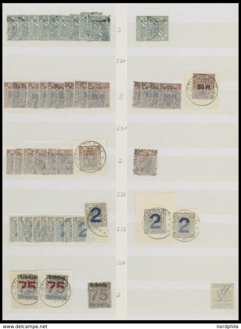 WÜRTTEMBERG 201-81 o,BrfStk , 1881-1920, Dienstmarken II, gut sortierte reichhaltige Lagerpartie von über 1100 Werten!, 